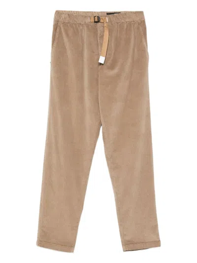White Sand Corduroy Belted Pants In Nude