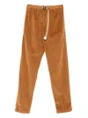 White Sand Corduroy Belted Trousers In Brown