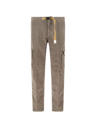 White Sand Corduroy Cargo Pants In Brown