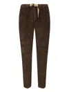 White Sand Corduroy Drawstring Trousers In Brown