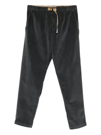 White Sand Corduroy Straight-leg Trousers In Black