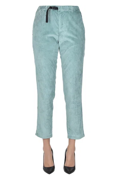 White Sand Corduroy Trousers In Aquamarine