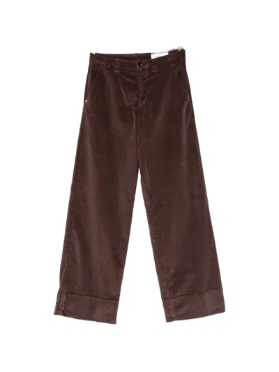 White Sand Corduroy Wide-leg Trousers In Brown