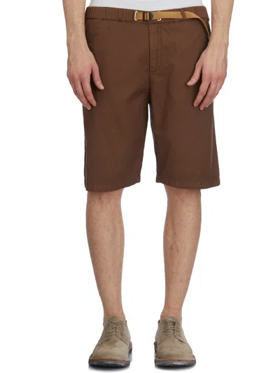 White Sand Cotton And Linen Bermuda Shorts In Brown