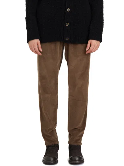 White Sand Cotton And Lyocell Trousers In Brown