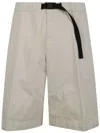White Sand Cotton Bermuda Shorts In Neutral