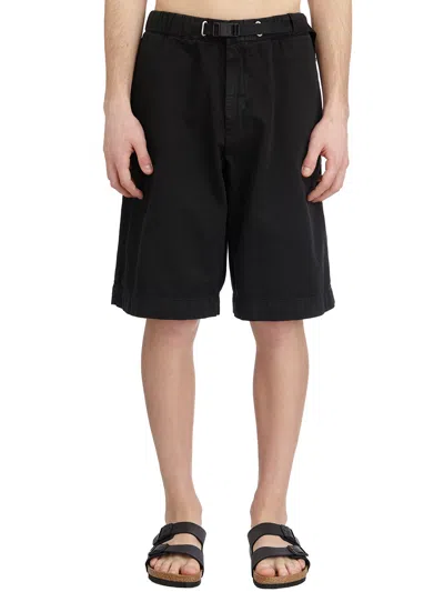 White Sand Cotton Bermuda Shorts With Belt
