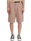 White Sand Cotton Bermuda Shorts With Belt