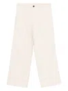White Sand Button-fastening Belt-loops Trousers In White