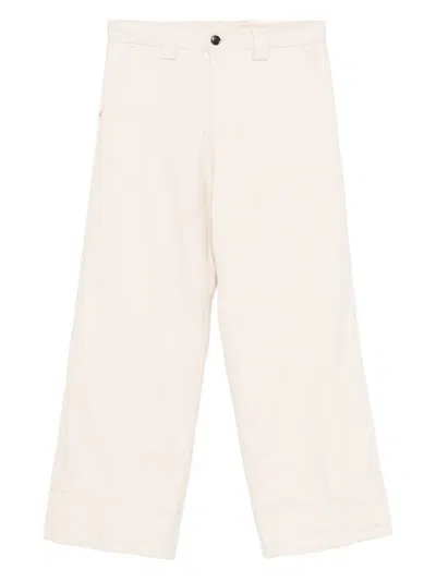WHITE SAND WHITE SAND COTTON FLARED TROUSERS