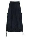 White Sand Navy Blue Cotton Maxi Skirt
