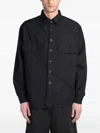 White Sand Wool Blend Overshirt In Black