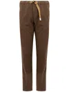 WHITE SAND COTTON TROUSERS WITH BELT