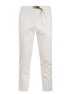 White Sand Cotton Twill Pants In White