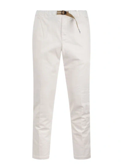 White Sand Cotton Twill Pants In White