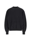 White Sand Crewneck Textured Sweatshirt In Black