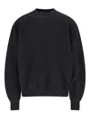 White Sand Crewneck Textured Sweatshirt In Black