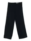 White Sand Cuffed Button-closure Trousers In Black