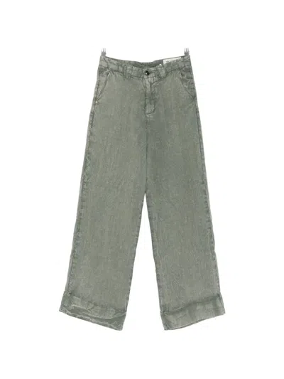 White Sand Cuffed Trousers In Gray