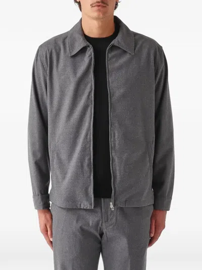 White Sand Davidzip Spread-collar Jacket In Grey