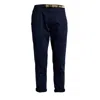 White Sand Distressed Pima Cotton Long Pants In Black