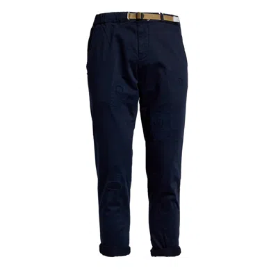 White Sand Distressed Pima Cotton Long Pants In Black
