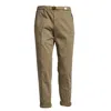 White Sand Distressed Pima Cotton Long Pants In Brown