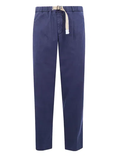 WHITE SAND DRAWSTRING-BUCKLE WELT-POCKET TROUSERS