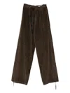 White Sand Drawstring-waist Pants In Brown