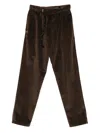 White Sand Drawstring-waist Trousers In Brown