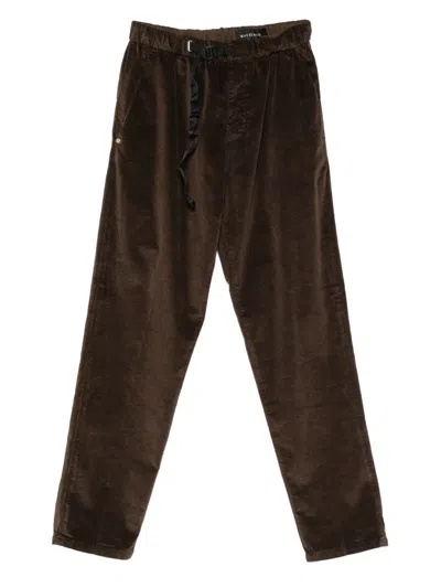 White Sand Drawstring-waist Trousers In Brown