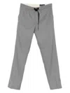 White Sand Drawstring-waist Trousers In Gray