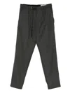 White Sand Drawstring-waist Trousers In Gray