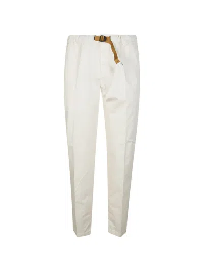 White Sand Elasticated Belt Trousers In Neutral