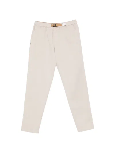 White Sand Elasticated Belt Trousers In White