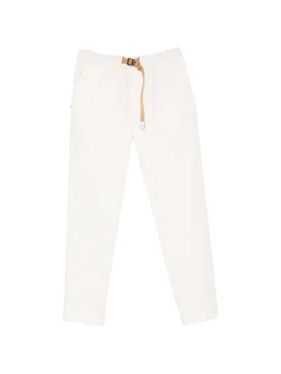 White Sand Elasticated Trousers In Neutral