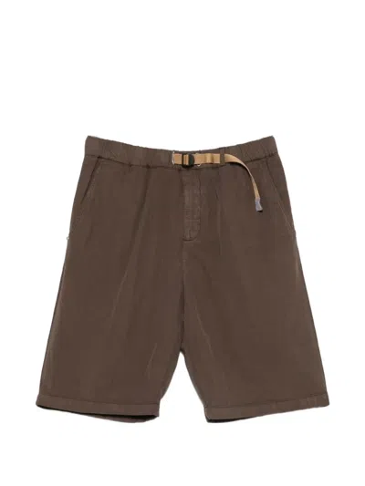 White Sand Elasticated-waistband Shorts In Brown