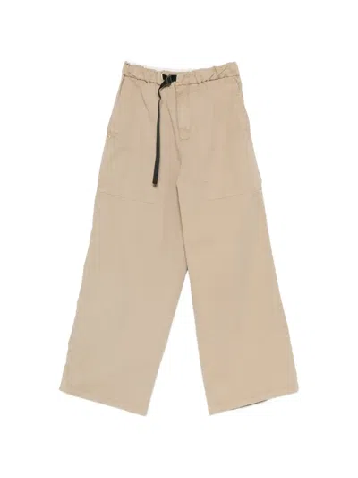 White Sand Elisabeth Belted Wide-leg Trousers In Brown