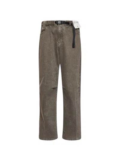 White Sand Faded-effect Buckled-belt Trousers In Green