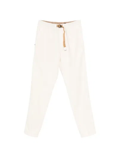 White Sand Greg Belted Trousers In White