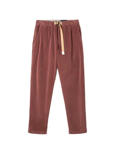 White Sand Greg Corduroy Tapered Trousers In Brown