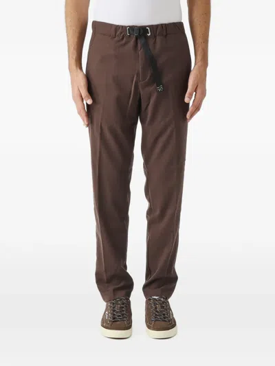 White Sand Greg Elasticated-waistband Tapered Trousers In Brown