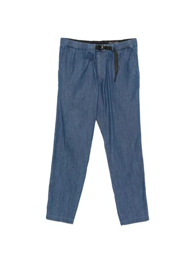 White Sand Greg F Belted Elasticated-waist Trousers In Blue