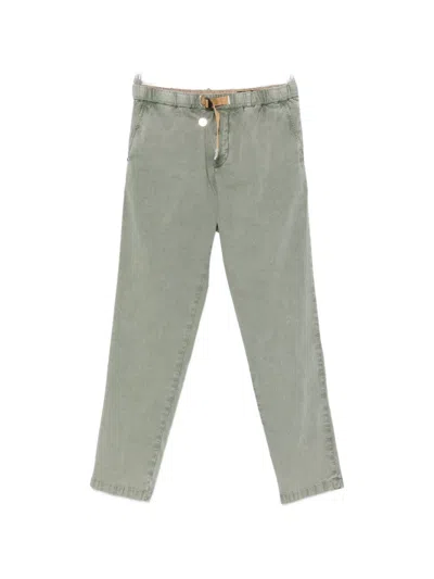 White Sand Greg F Belted Trousers In Green