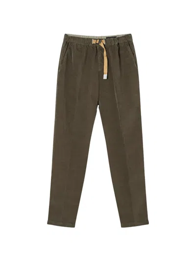 White Sand Greg Velvet Trousers In Green