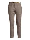 White Sand Checkered Brown Trousers With Tailored Fit In Brown