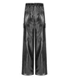 White Sand Grey Metal Kargo Trousers In Black