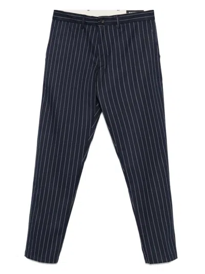 White Sand Jack Pinstripe-pattern Flannel Trousers In Blue