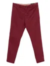 White Sand Jack Twill Trousers In Burgundy