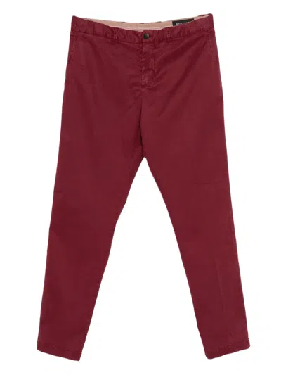 White Sand Jack Twill Trousers In Burgundy